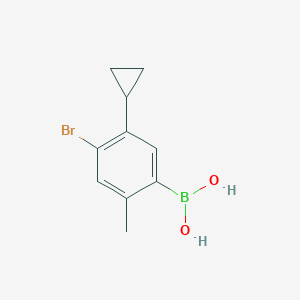 Chemical structure of 4-Bromo-2-methyl-5-cyclopropylphenylboronic acid