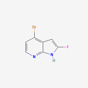 Chemical structure of 4-Bromo-2-iodo-7-azaindole
