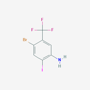 Chemical structure of 4-Bromo-2-iodo-5-(trifluoromethyl)aniline