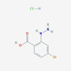 Chemical structure of 4-Bromo-2-hydrazinylbenzoic acid hydrochloride