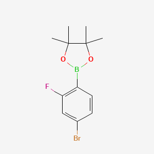 Chemical structure of 4-Bromo-2-fluorophenylboronic Acid Pinacol Ester