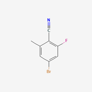 Chemical structure of 4-Bromo-2-fluoro-6-methylbenzonitrile