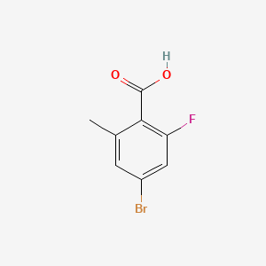 Chemical structure of 4-Bromo-2-fluoro-6-methylbenzoic acid