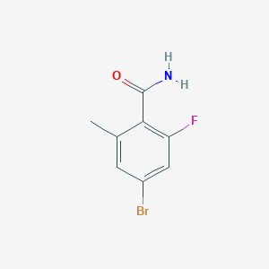 Chemical structure of 4-Bromo-2-fluoro-6-methylbenzamide