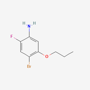 Chemical structure of 4-Bromo-2-fluoro-5-propoxyaniline