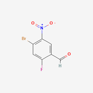 Chemical structure of 4-Bromo-2-fluoro-5-nitrobenzaldehyde