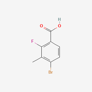 Chemical structure of 4-Bromo-2-fluoro-3-methylbenzoic acid