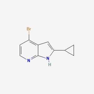 Chemical structure of 4-bromo-2-cyclopropyl-1H-pyrrolo[2,3-b]pyridine