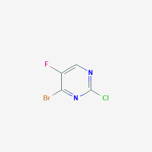 Chemical structure of 4-Bromo-2-chloro-5-fluoropyrimidine