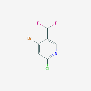 Chemical structure of 4-Bromo-2-chloro-5-(difluoromethyl)pyridine