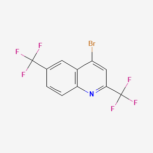 Chemical structure of 4-Bromo-2,6-bis(trifluoromethyl)quinoline