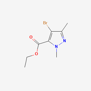 Chemical structure of ethyl 4-bromo-1,3-dimethyl-1H-pyrazole-5-carboxylate