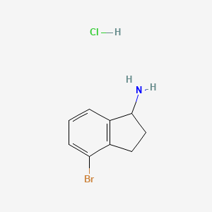 Chemical structure of 4-Bromo-2,3-dihydro-1H-inden-1-amine hydrochloride