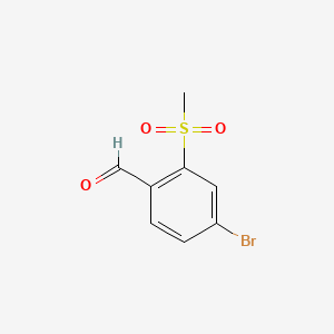 Chemical structure of 4-Bromo-2-(methylsulfonyl)benzaldehyde