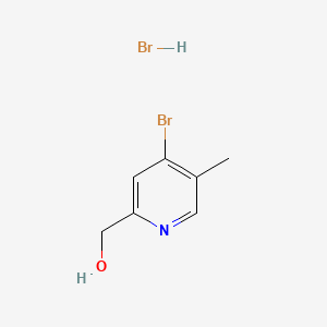 Chemical structure of 4-Bromo-2-(hydroxymethyl)-5-methylpyridine Hydrobromide