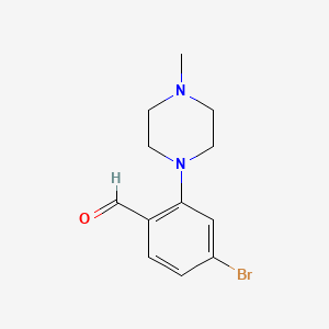 Chemical structure of 4-Bromo-2-(4-methylpiperazino)benzaldehyde