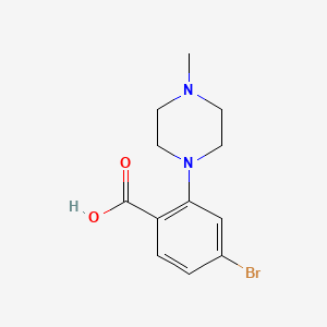 Chemical structure of 4-Bromo-2-(4-methyl-1-piperazinyl)benzoic Acid