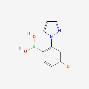 Chemical structure of 4-Bromo-2-(1H-pyrazol-1-yl)phenylboronic acid