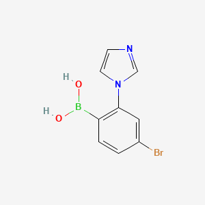 Chemical structure of 4-Bromo-2-(1H-imidazol-1-yl)phenylboronic acid