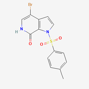 Chemical structure of 4-bromo-1-tosyl-1H-pyrrolo[2,3-c]pyridin-7(6H)-one