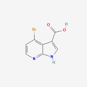 Chemical structure of 4-Bromo-1H-pyrrolo[2,3-b]pyridine-3-carboxylic acid
