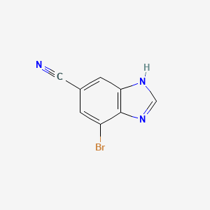 Chemical structure of 4-Bromo-1H-benzimidazole-6-carbonitrile