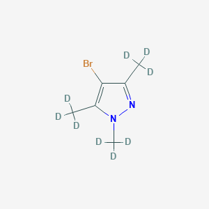 Chemical structure of 4-Bromo-1,3,5-(trimethyl-d9)pyrazole