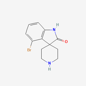 Chemical structure of 4-Bromo-1,2-dihydrospiro[indole-3,4'-piperidine]-2-one