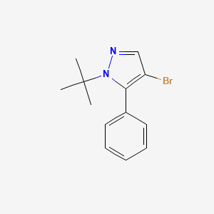 Chemical structure of 4-bromo-1-tert-butyl-5-phenyl-1H-pyrazole