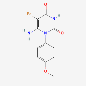 Chemical structure of 4-Bromo-1-(4-methoxybenzyl)-3-nitro-1H-pyrazole