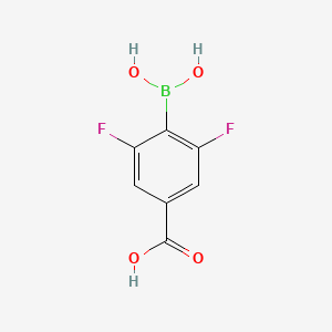 Chemical structure of 4-Borono-3,5-difluorobenzoic acid