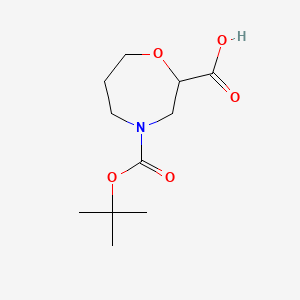 Chemical structure of 4-Boc-2-homomorpholinecarboxylic Acid