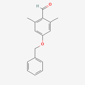 Chemical structure of 4-benzyloxy-2,6-dimethyl benzaldehyde