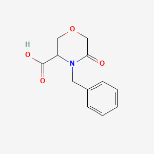 Chemical structure of 4-Benzyl-5-oxomorpholine-3-carboxylic Acid