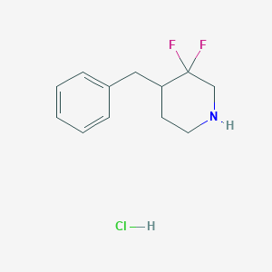 Chemical structure of 4-Benzyl-3,3-difluoropiperidine hydrochloride