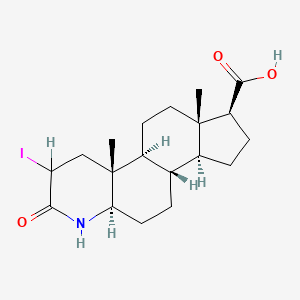 Chemical structure of 4-Aza-5androstan-1-ene- 3-one-17carboxylic acid