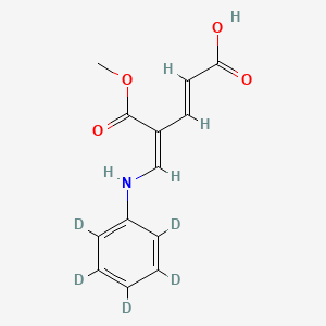 Chemical structure of 4-Anilinomethylenepentenedioic Acid-d5 5-Methyl Ester