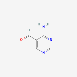 Chemical structure of 4-Aminopyrimidine-5-carbaldehyde