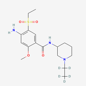 Chemical structure of 4-Amino-N-(1-ethyl-3-piperidinyl)-5-(ethylsulfonyl)-2-methoxybenzamide-d5