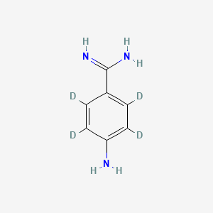 Chemical structure of 4-Aminobenzamidine-d4 Dihydrochloride