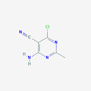 Chemical structure of 4-Amino-6-chloro-2-methylpyrimidine-5-carbonitrile