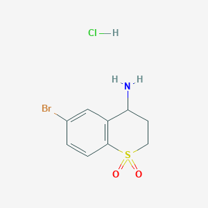 Chemical structure of 4-Amino-6-bromothiochroman 1,1-dioxide hydrochloride