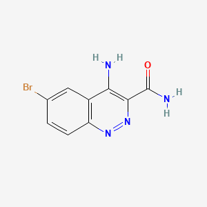 Chemical structure of 4-Amino-6-bromocinnoline-3-carboxamide