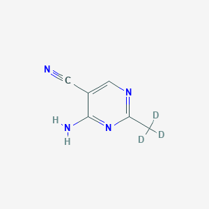 Chemical structure of 4-Amino-5-cyano-2-(methyl-d3)-pyrimidine