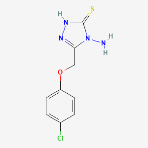 Chemical structure of 4-Amino-5-[(4-chlorophenoxy)methyl]-2,4-dihydro-3H-1,2,4-triazole-3-thione