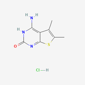 Chemical structure of 4-Amino-5,6-dimethylthieno[2,3-d]pyrimidin-2(1H)-one hydrochloride
