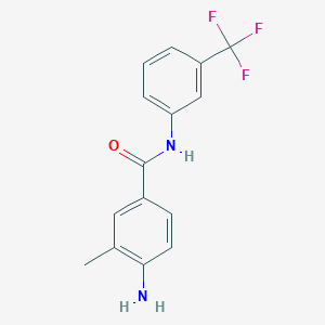 Chemical structure of 4-Amino-3-methyl-N-[3-(trifluoromethyl)phenyl]benzamide