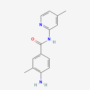 Chemical structure of 4-Amino-3-methyl-N-(4-methyl-2-pyridyl)benzamide