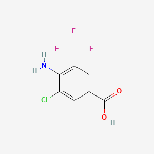 Chemical structure of 4-Amino-3-chloro-5-(trifluoromethyl)benzoic acid