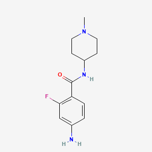 Chemical structure of 4-Amino-2-fluoro-N-(1-methylpiperidin-4-yl)benzamide
